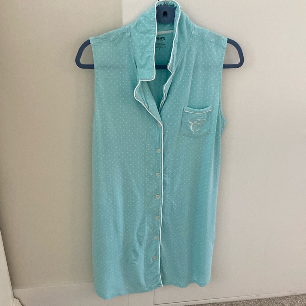 Chaps Aqua Nightgown with White Dots just $5❗️